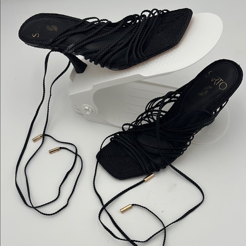 SARTO By Franco Sarto Black Lace-Up Heels